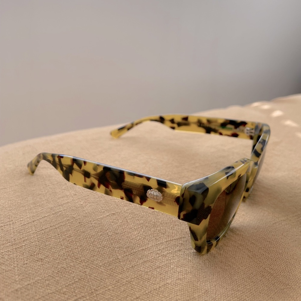 Crap Eyewear Yellow Tortoise Square Sunglasses